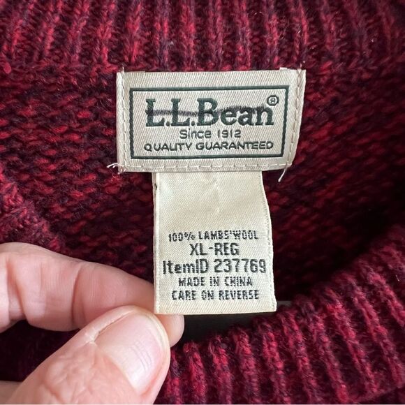 L.L.Bean Mens Lambswool Knit Sweater - Picture 4 of 9